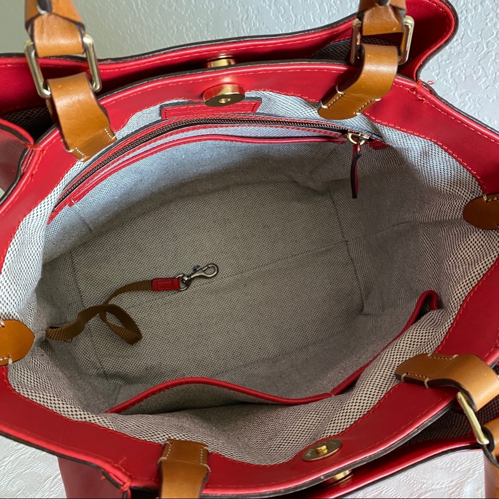 Dooney & Bourke large City Dawson Satchel, Red - Picture 10 of 11